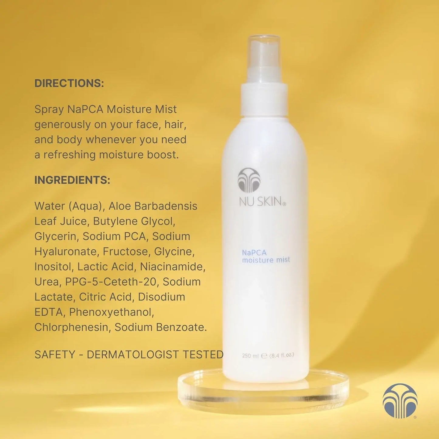 SGMY NuSkin NaPCA Moisture Mist Directions Ingredients