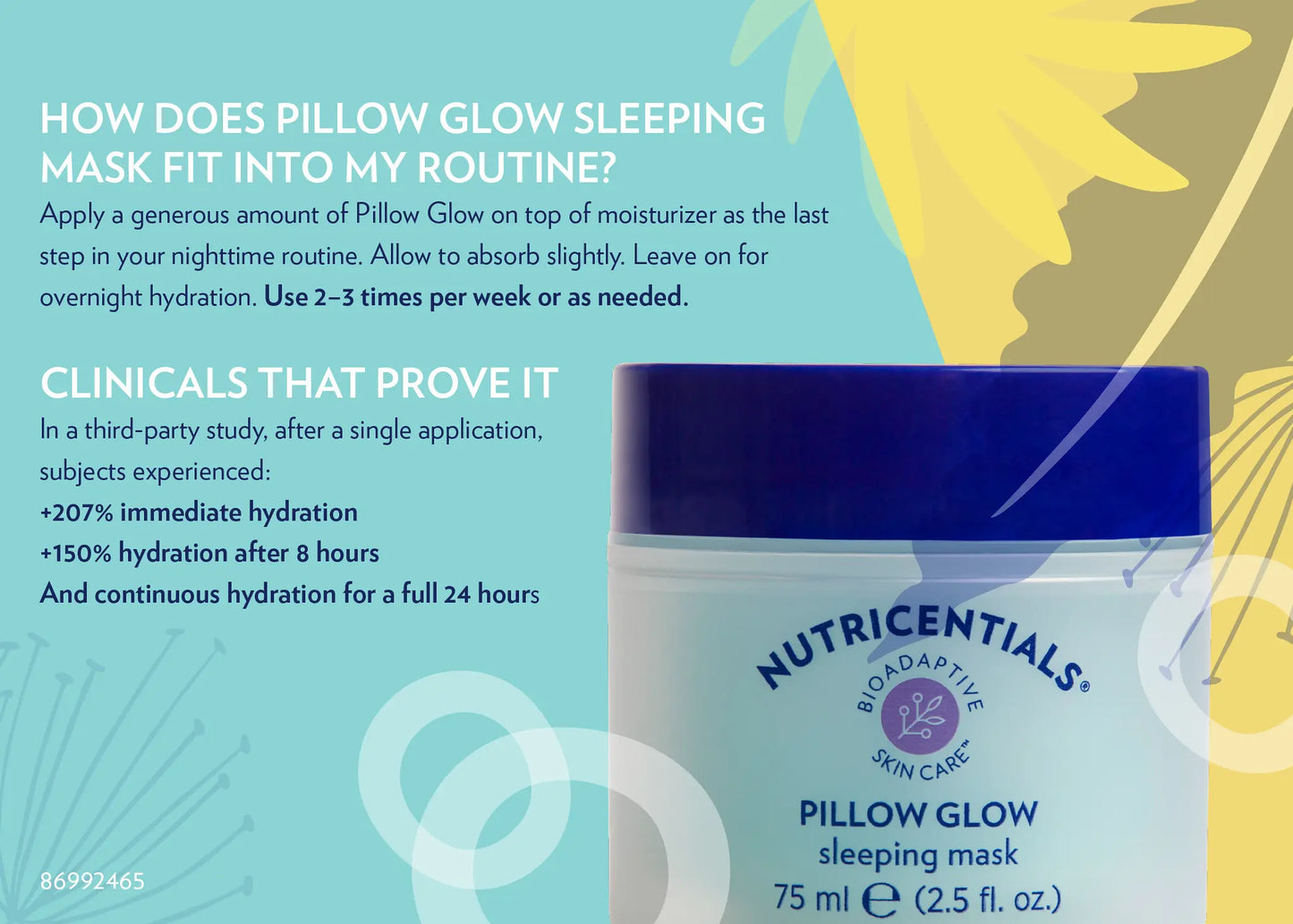 SGMY Skincare Nutricentials NuSkin Pillow Glow Sleeping Mask Infographic