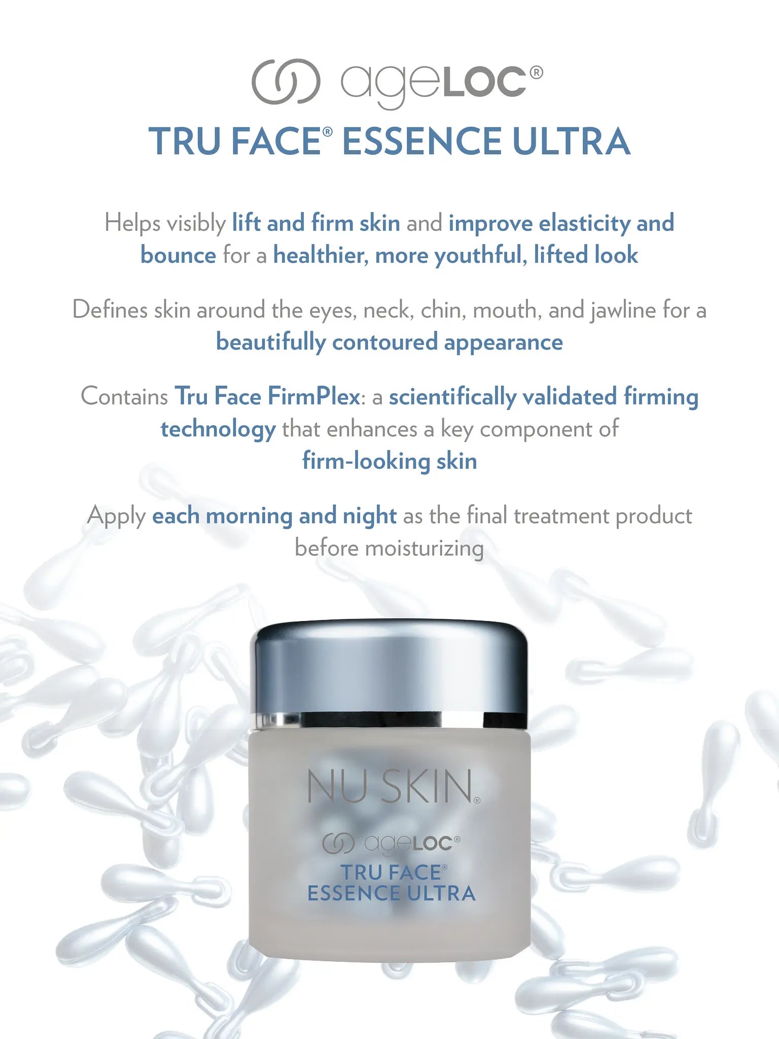 SGMY NuSkin ageLOC Tru Face Essence Ultra Infographic